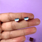 Asexual Heart Stud Earrings