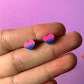 Bisexual Heart Stud Earrings