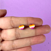 Lesbian Heart Stud Earrings