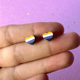 Non-binary Heart Stud Earrings