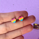 Pansexual Heart Stud Earrings
