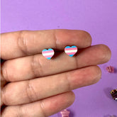 Trans Heart Stud Earrings