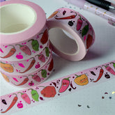 Spicy Peppers Red Rose Foil Washi