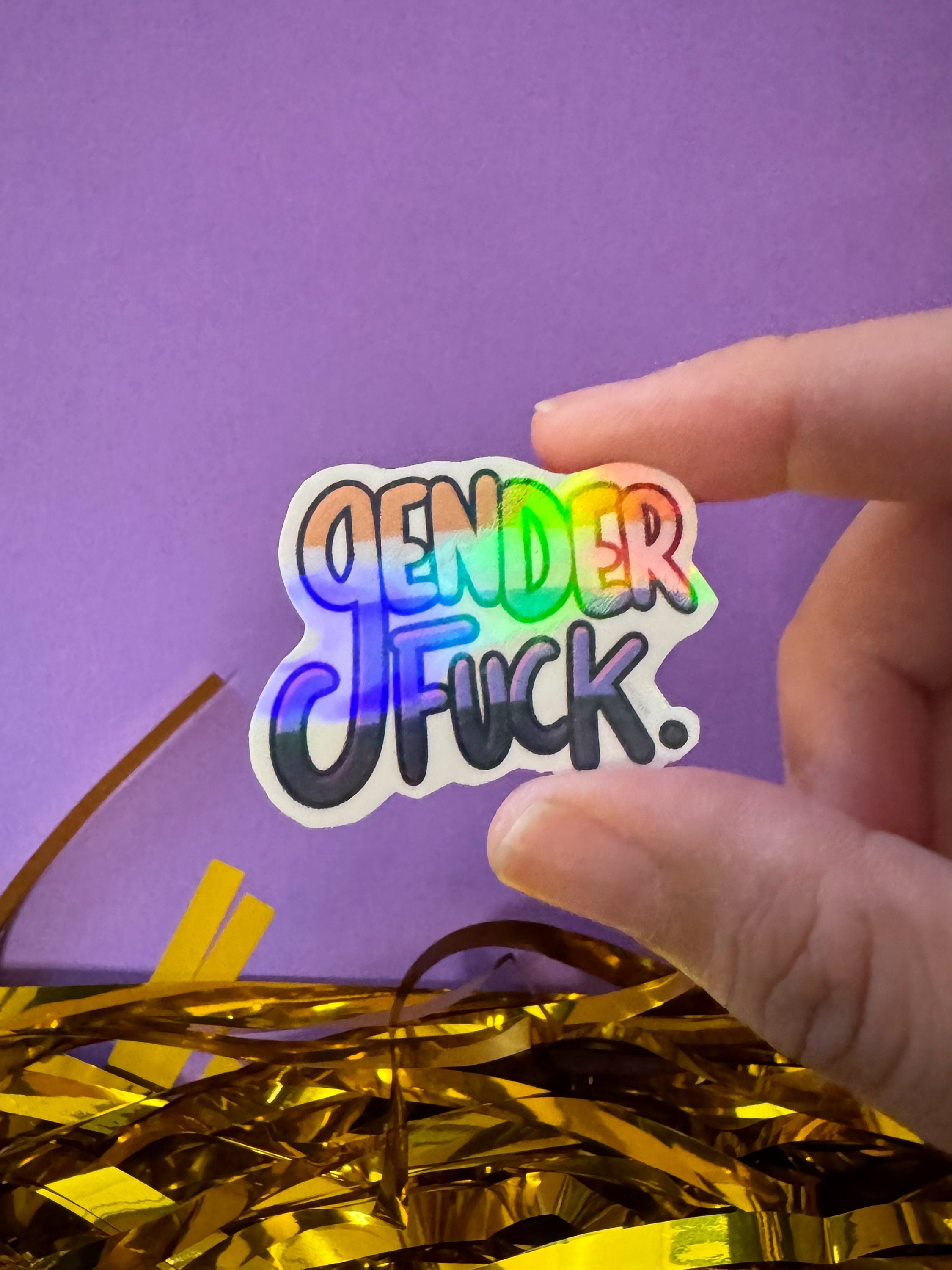 Genderfuck Holographic Sticker