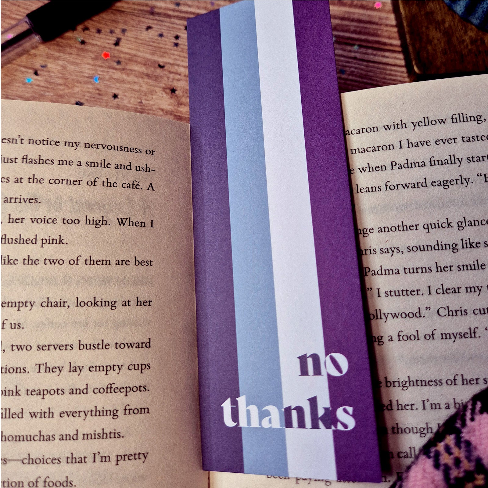 No thanks Pride Bookmark - Asexual