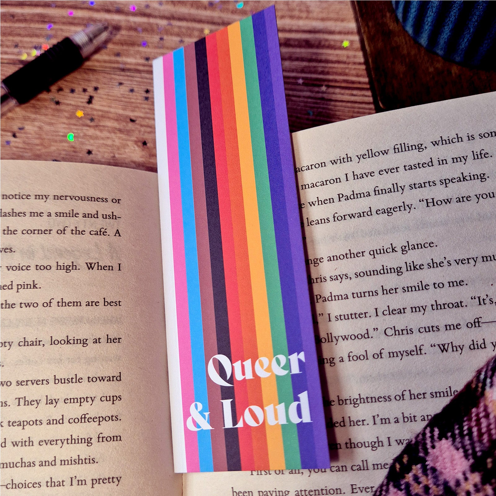 Queer and Loud Bookmark  – Progressive Rainbow
