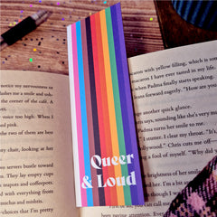 Queer and Loud Bookmark  – Progressive Rainbow