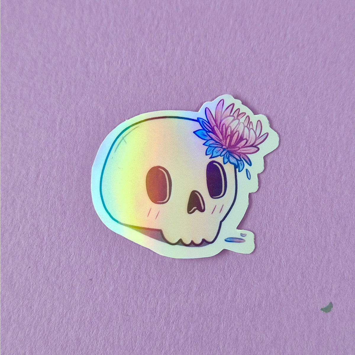 Chrysanthemum Skull Sticker