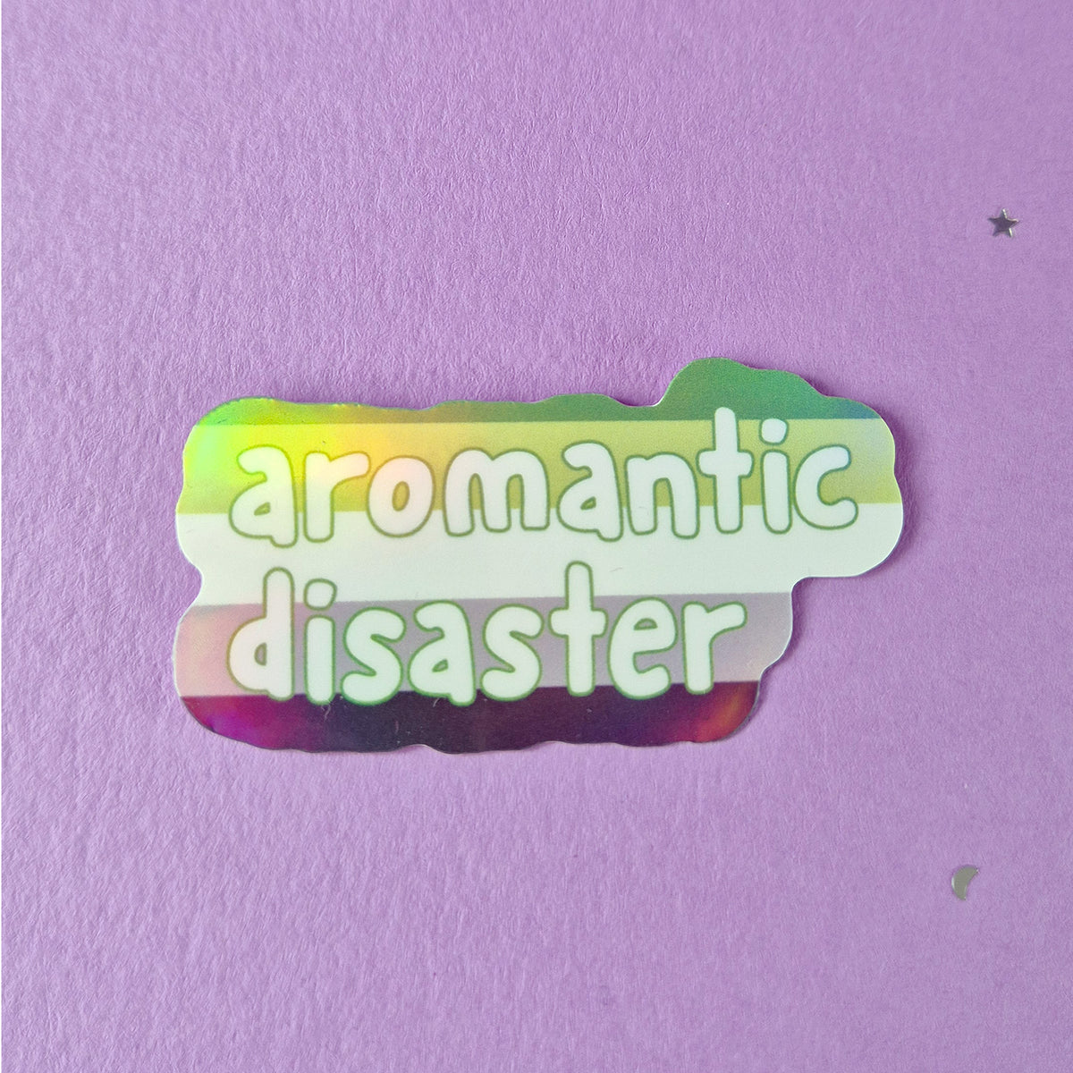 Aromantic Disaster Holographic Sticker