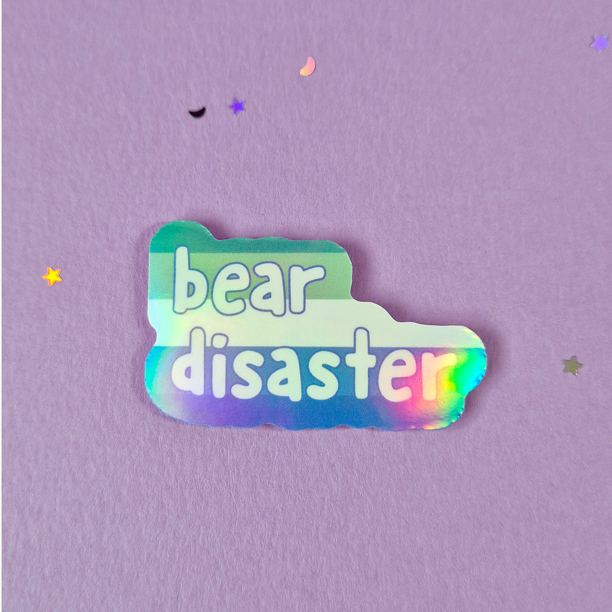 Bear Disaster Holographic Sticker