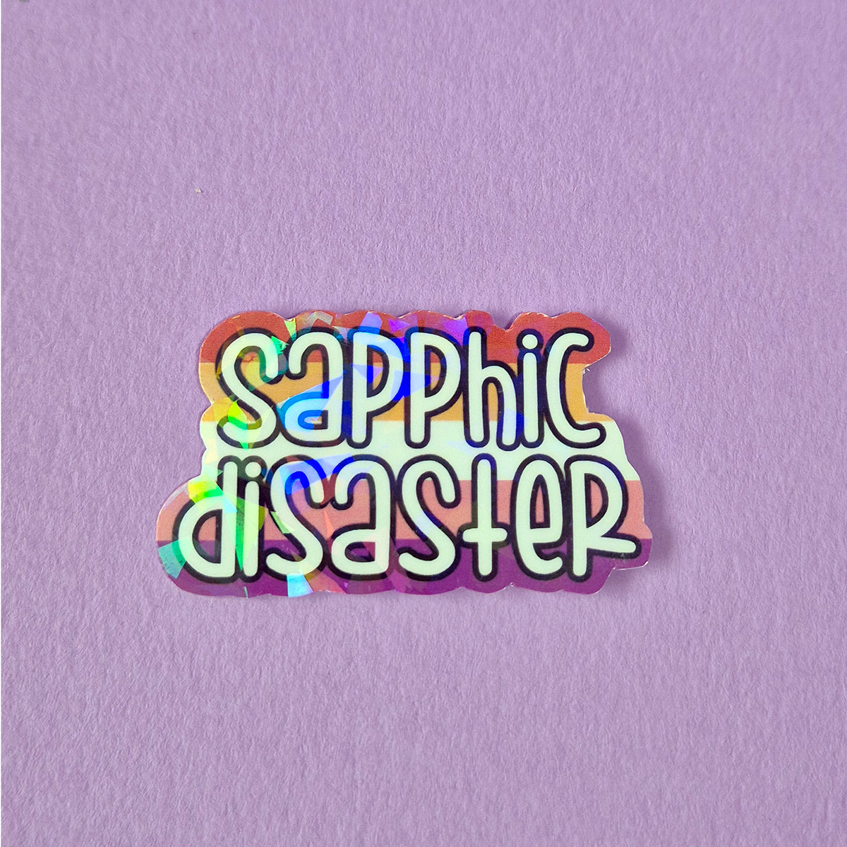 Sapphic Disaster Holographic Sticker