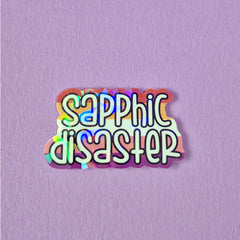 Sapphic Disaster Holographic Sticker