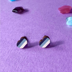 Asexual Heart Stud Earrings