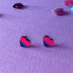 Bisexual Heart Stud Earrings