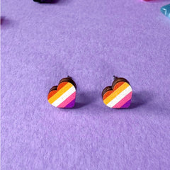 Lesbian Heart Stud Earrings