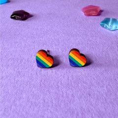 Pride Heart Stud Earrings