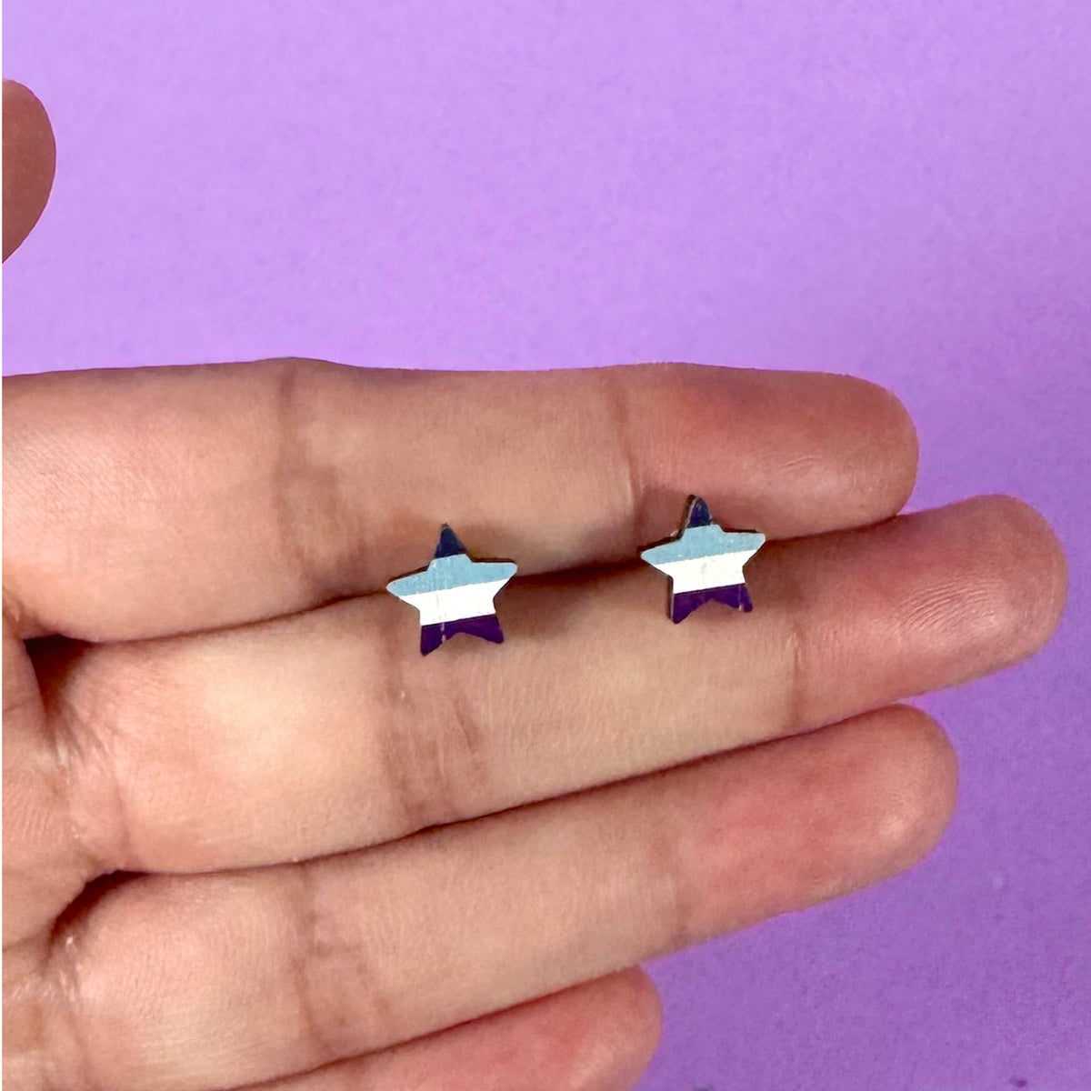 Asexual Star Stud Earrings