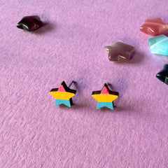 Pansexual Star Stud Earrings