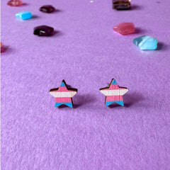 Trans Star Stud Earrings