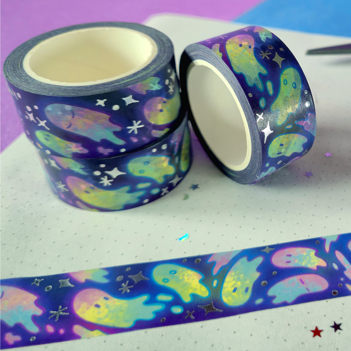 Errant Ghosts Silver Foil Washi