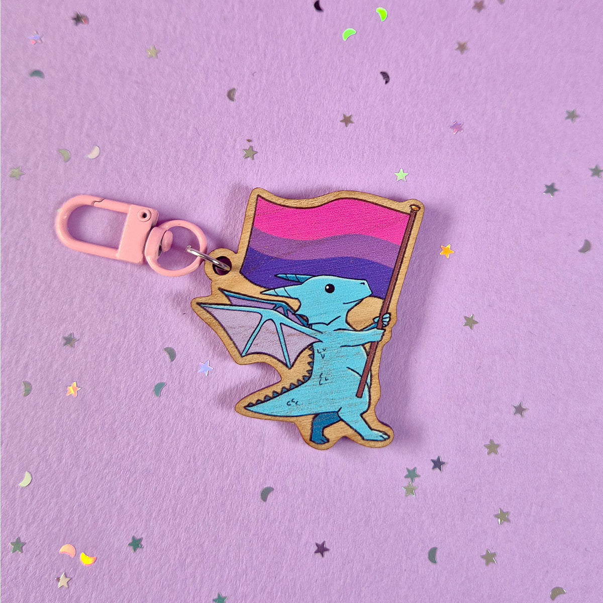 Bisexual Dragon Keychain