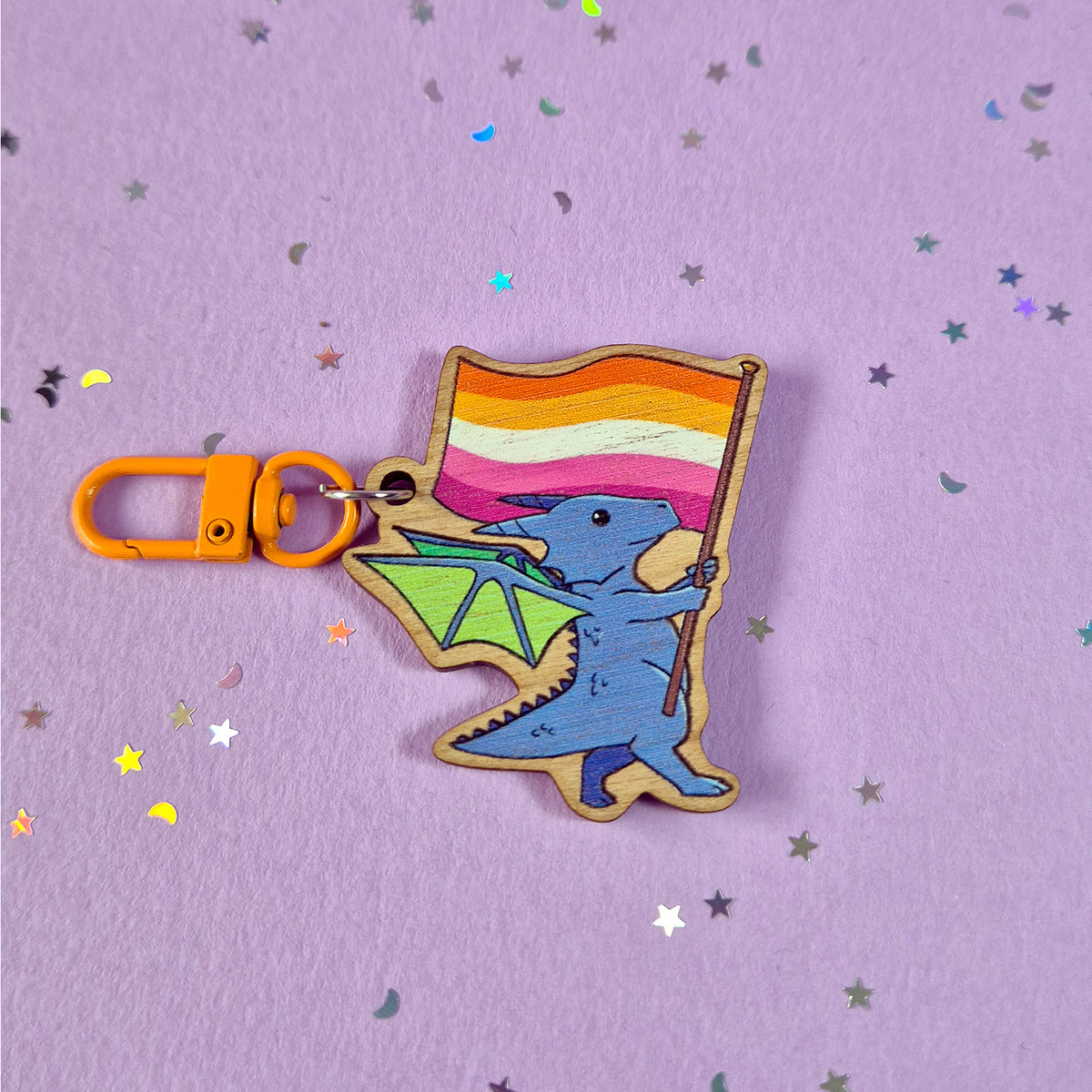 Lesbian Dragon Keychain