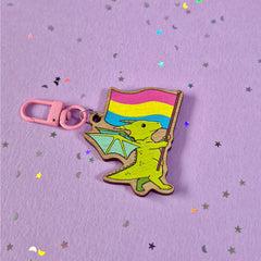 Pansexual Dragon Keychain