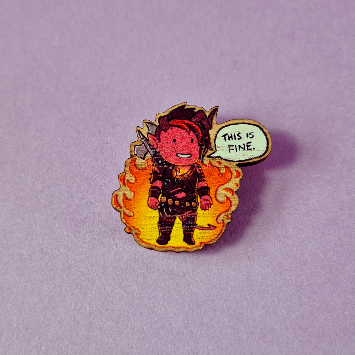 Baldur's Gate 3 Wooden Pin – Karlach