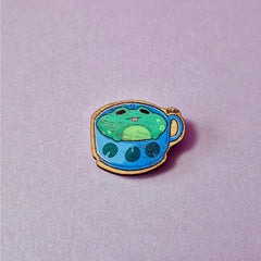 Blep Frog Wooden Pin