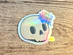 Chrysanthemum Skull Sticker