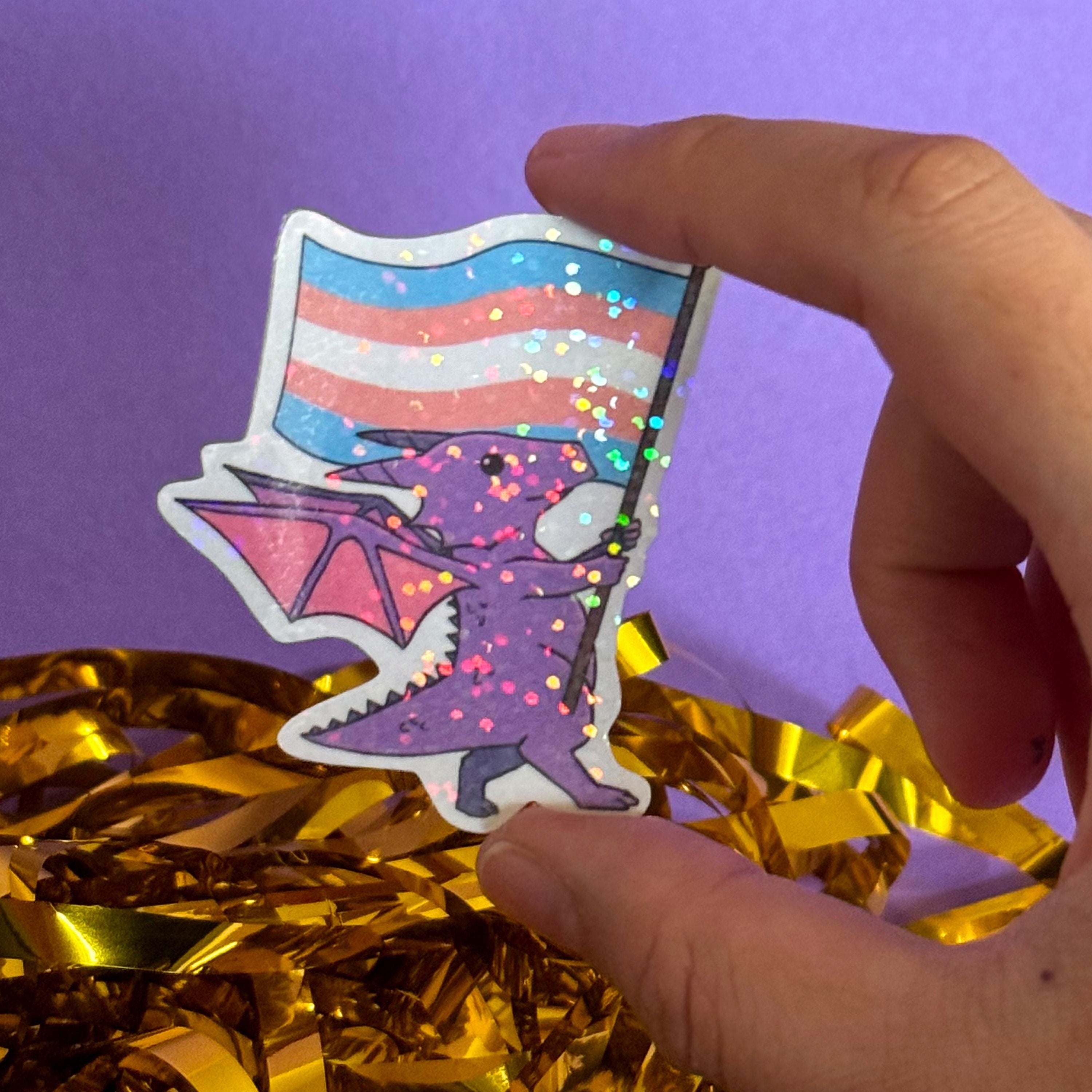 Dragon Pride LGBTQ Stickers – Trans Flag