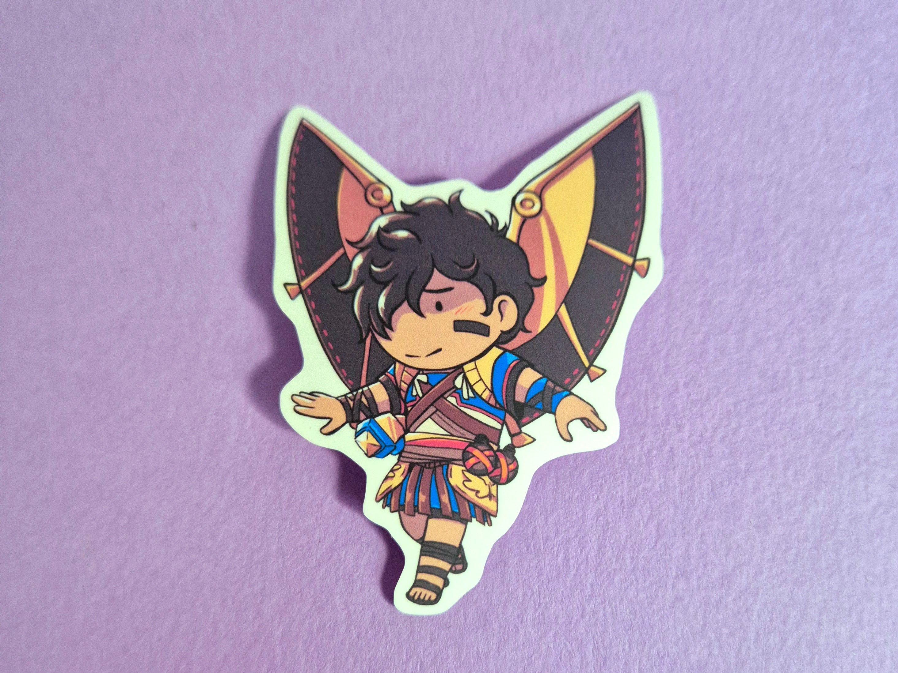 Icarus chibi sticker from the game series Hades 2